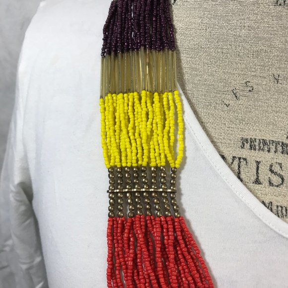 Boho Long multi-strand seed bead necklace Colorful - Picture 5 of 7